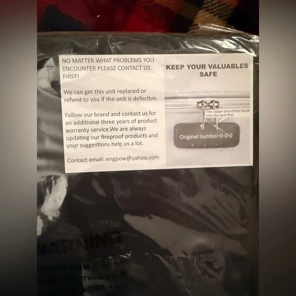 Black Fireproof and Water-resistant Bag